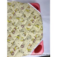   Gyerekmintás steppelt lepedő fektetőágyra (bézs-orgona kisállatos)