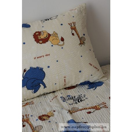 Krepp szürke elefántos gyermek ágyneműhuzat garnitúra (2 részes)