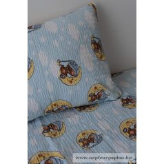  Krepp kék macis gyermek ágyneműhuzat garnitúra (2 részes)