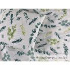 Krepp zöld leveles mintás ágyneműhuzat garnitúra (3 részes, 200-as,)