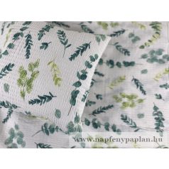   Krepp zöld leveles mintás ágyneműhuzat garnitúra (3 részes, 200-as,)