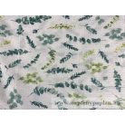 Krepp zöld leveles mintás ágyneműhuzat garnitúra (3 részes, 200-as,)