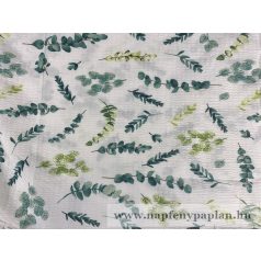   Krepp zöld leveles mintás ágyneműhuzat garnitúra (3 részes, 200-as,)