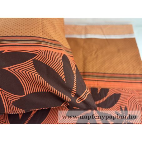 Narancsos virágos mintás ágyneműhuzat garnitúra (3 részes, 200-as,)