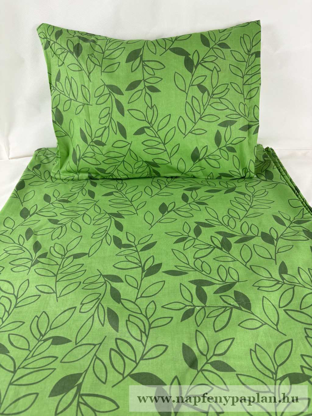 Image of Anita zöld leveles ágyneműhuzat garnitúra (3 részes, 200-as)