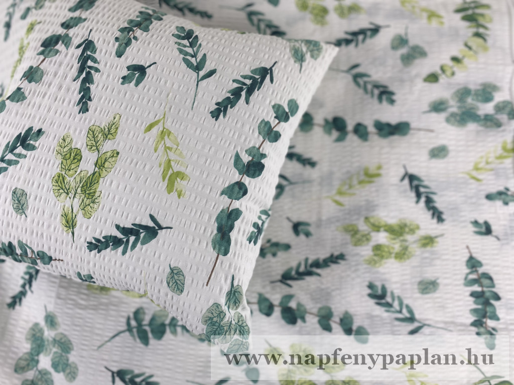 Image of Krepp zöld leveles mintás ágyneműhuzat garnitúra (3 részes, 200-as,)