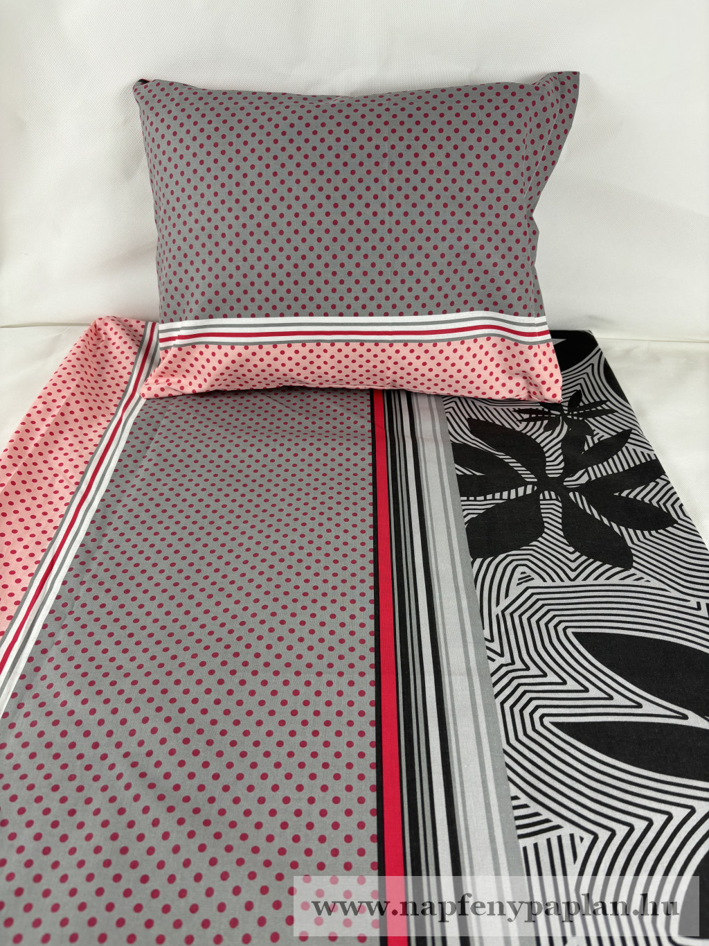 Image of Rose-szürke mintás ágyneműhuzat garnitúra (3 részes, 200-as,)