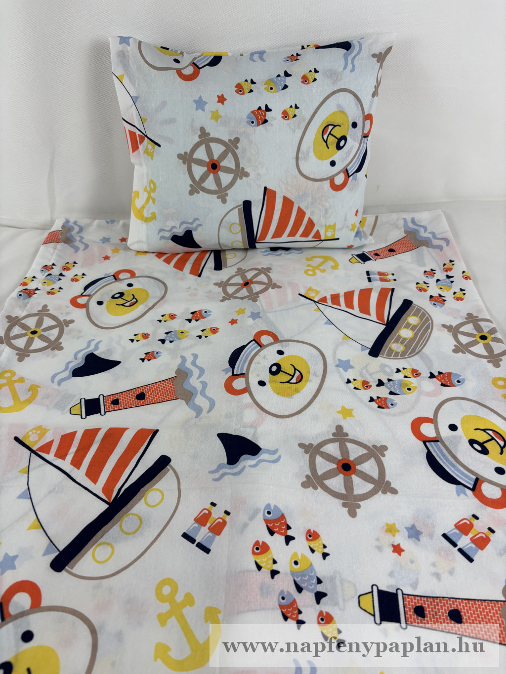 Image of Panka gyermek ágyneműhuzat garnitúra (2 részes, pamut-poliészter) hajós