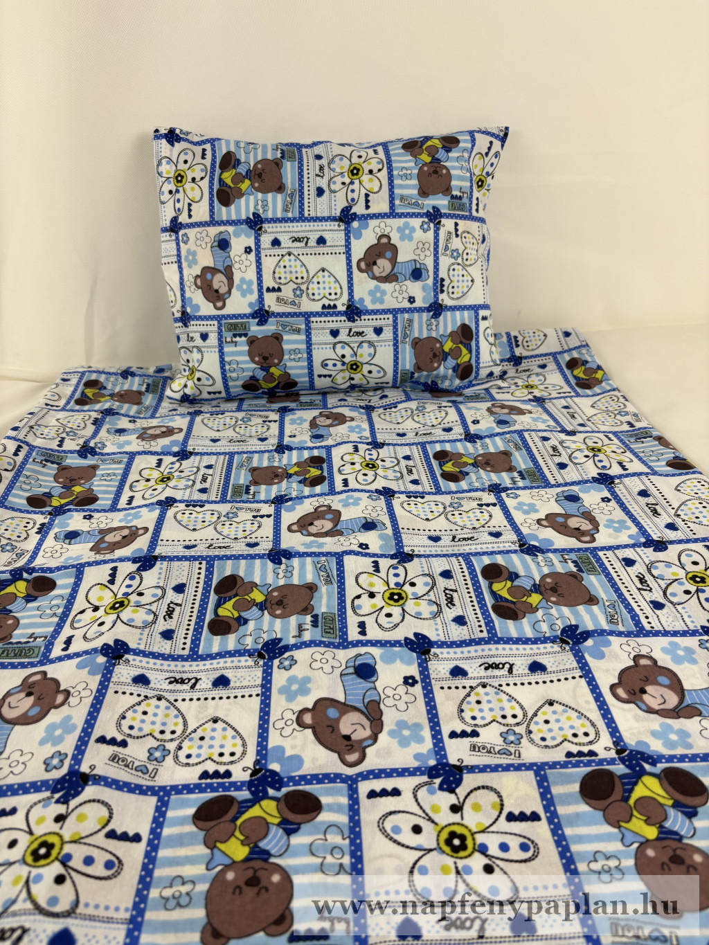 Image of Panka gyermek ágyneműhuzat garnitúra (2 részes, pamut-poliészter) alvó maci